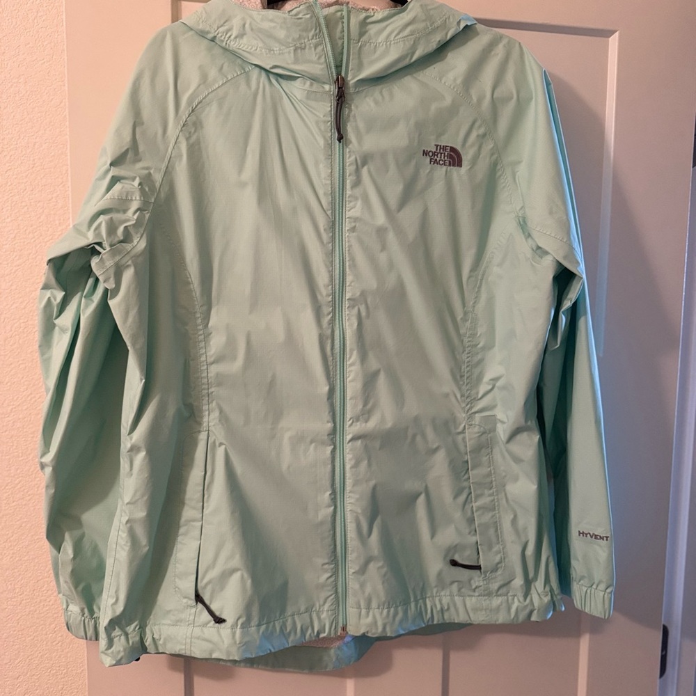 The North Face Mint Green Hooded HyVent Jacket